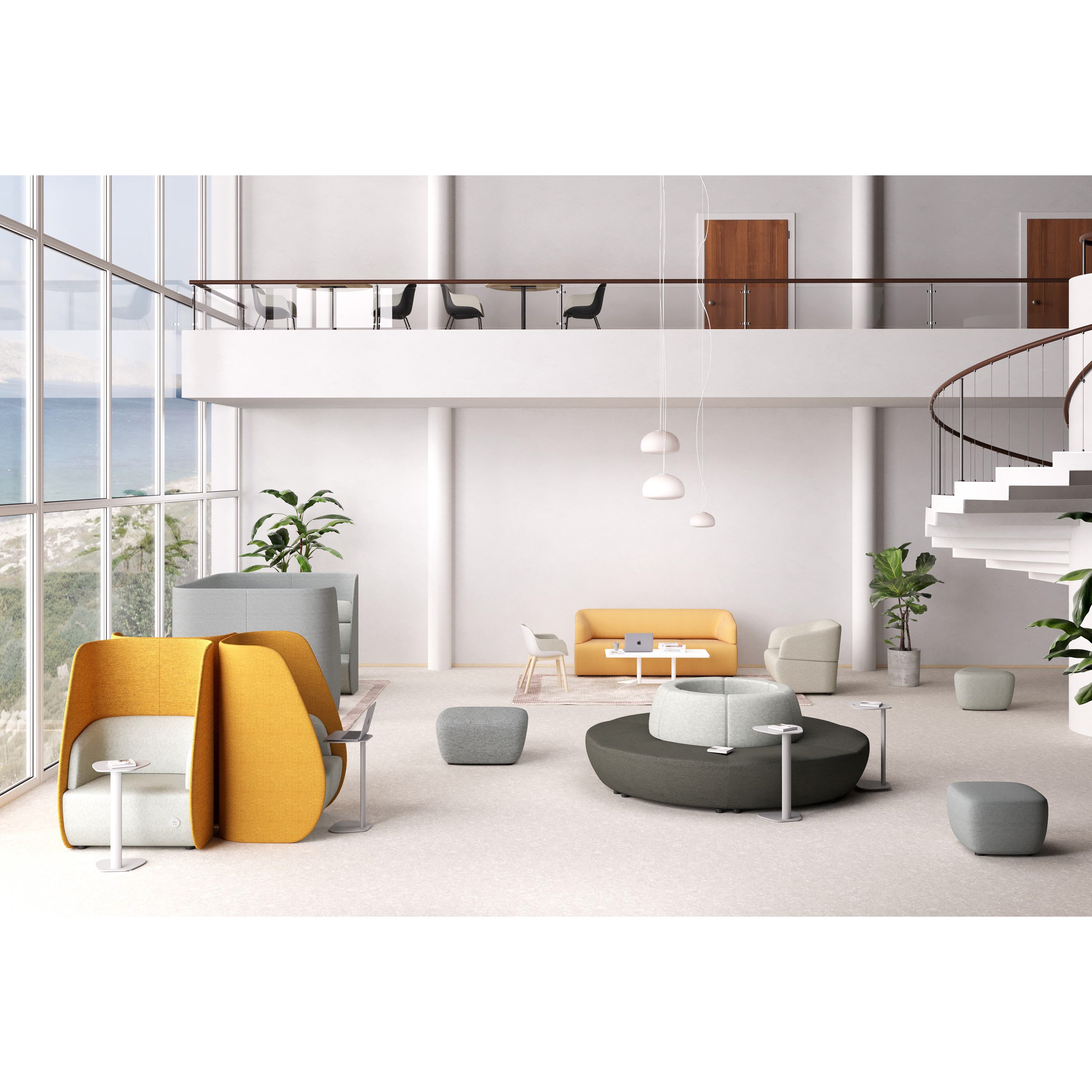 Gene - 1/2 Seater Privacy Sofa with Table (Powerpoint option)