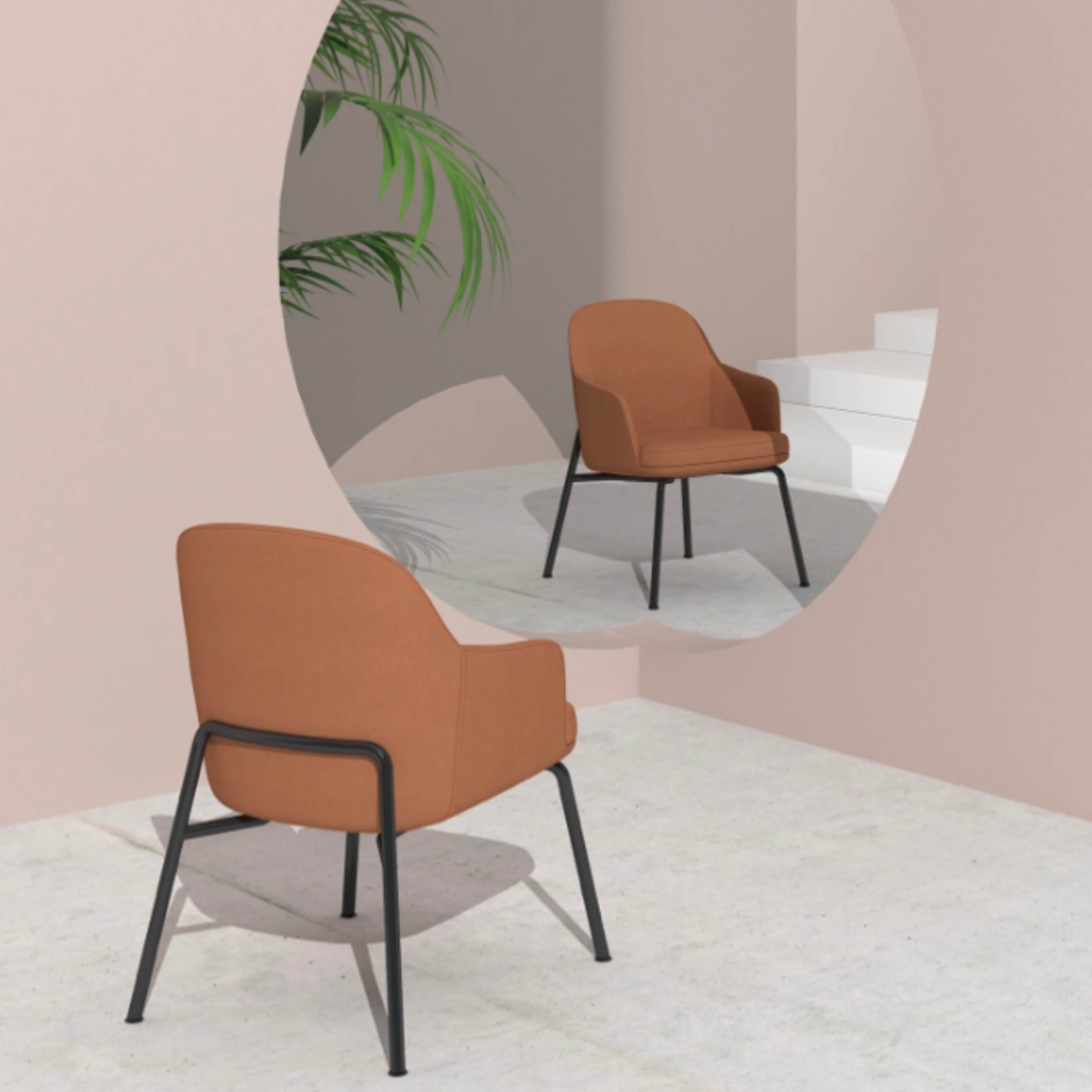 Cetacean - Dining Chair with armrest