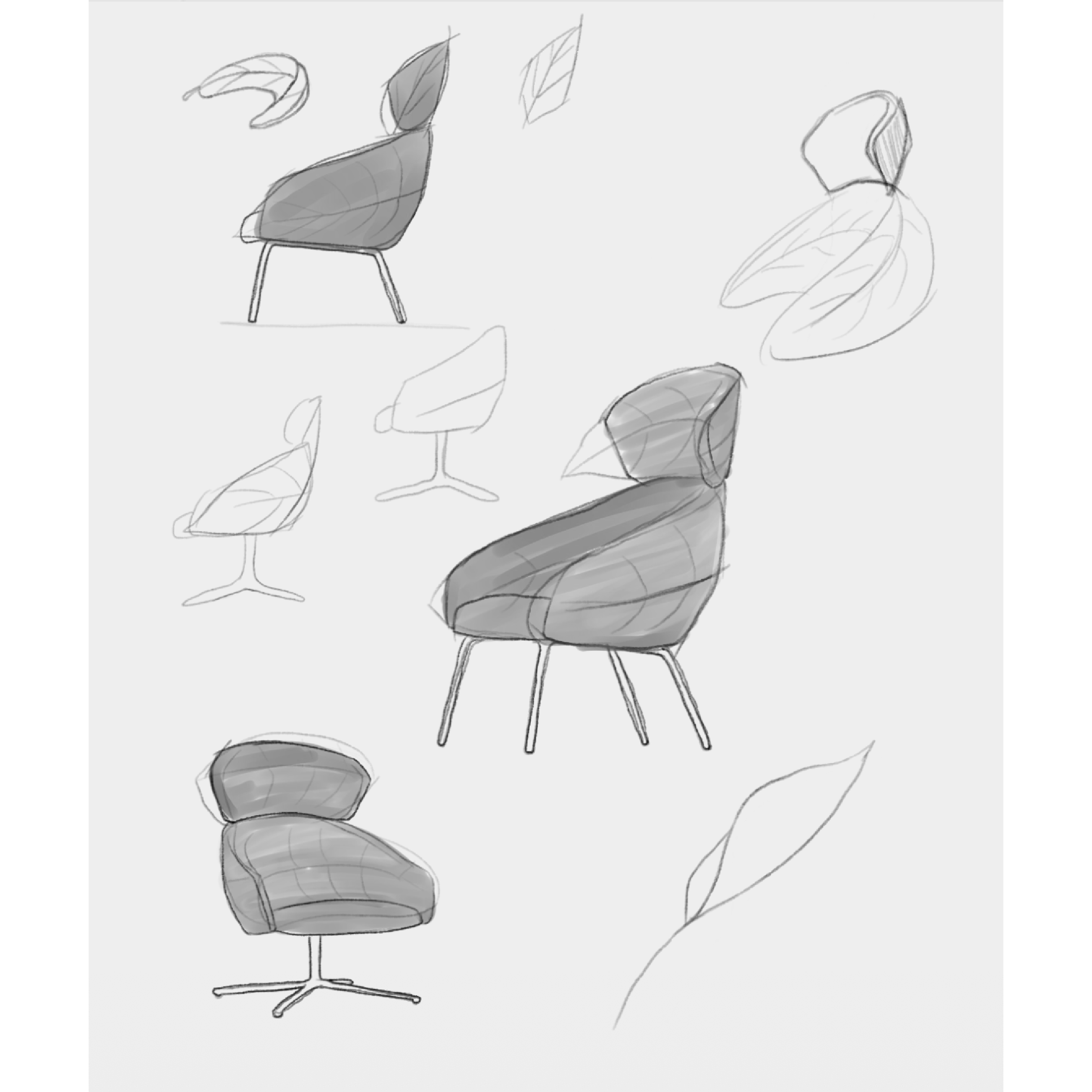 Leaf - Lounge Chair I (Wooden/Metal Leg)