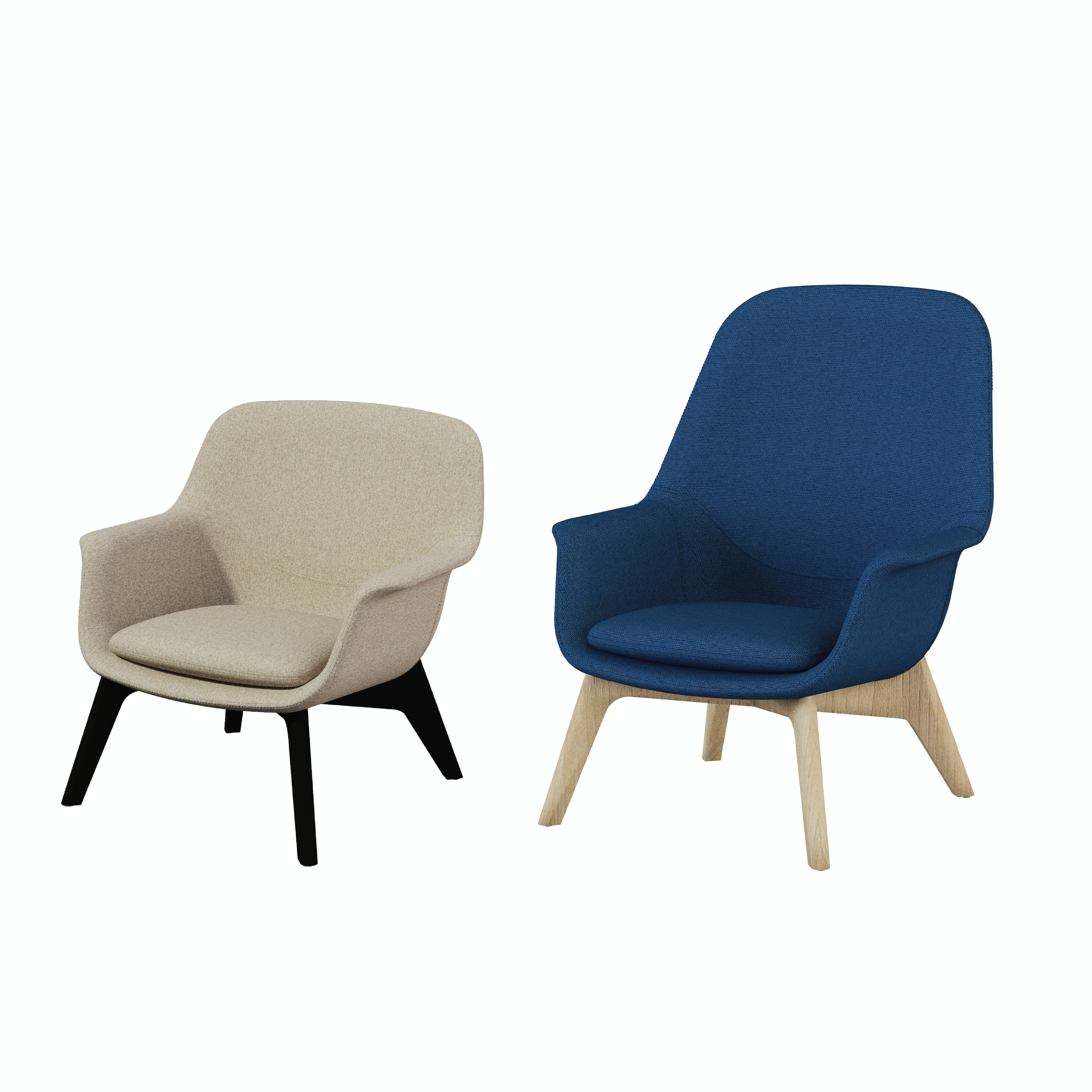 Pi-π - Lounge Chair III (Wooden Leg)