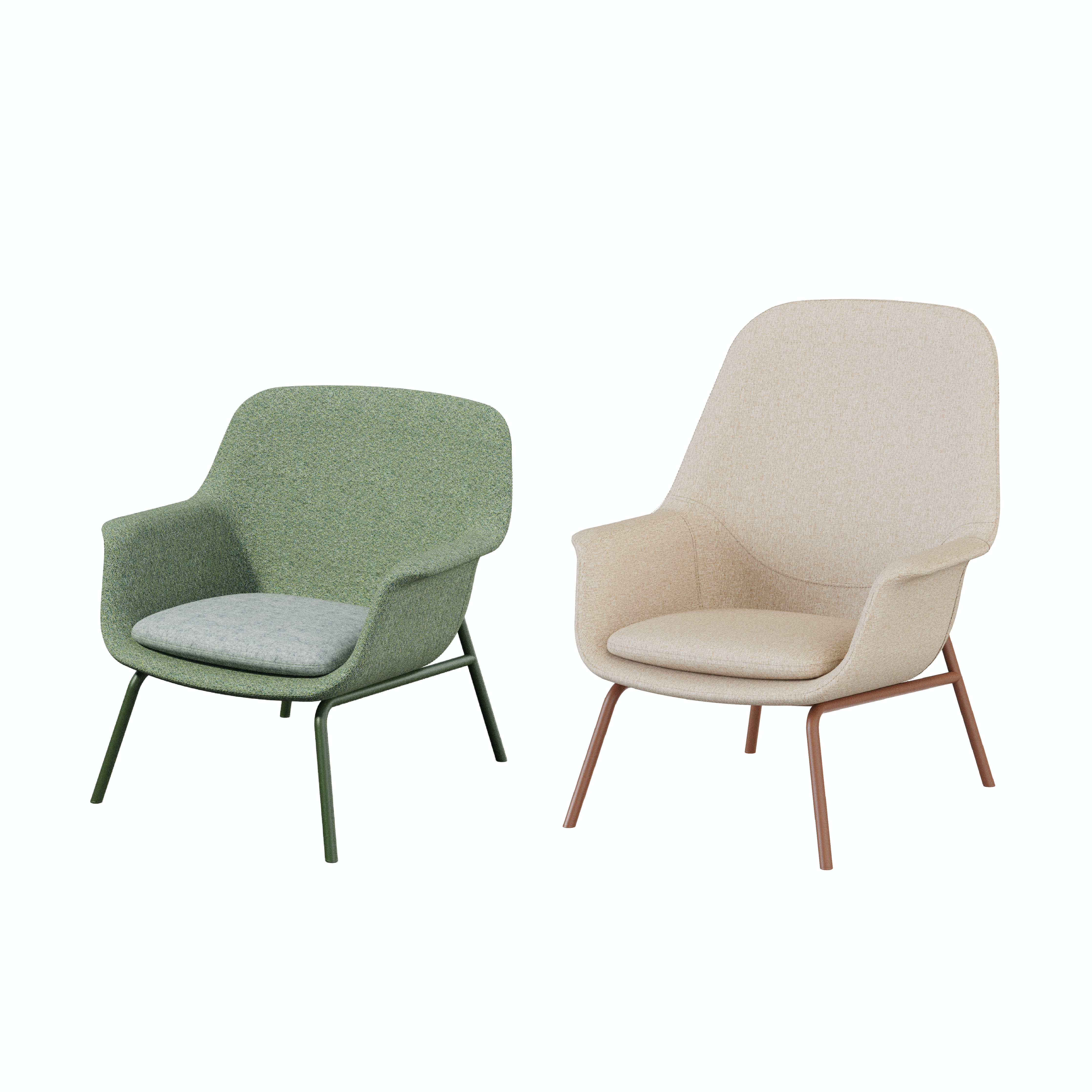 Pi-π - Lounge Chair II (Metal Leg)