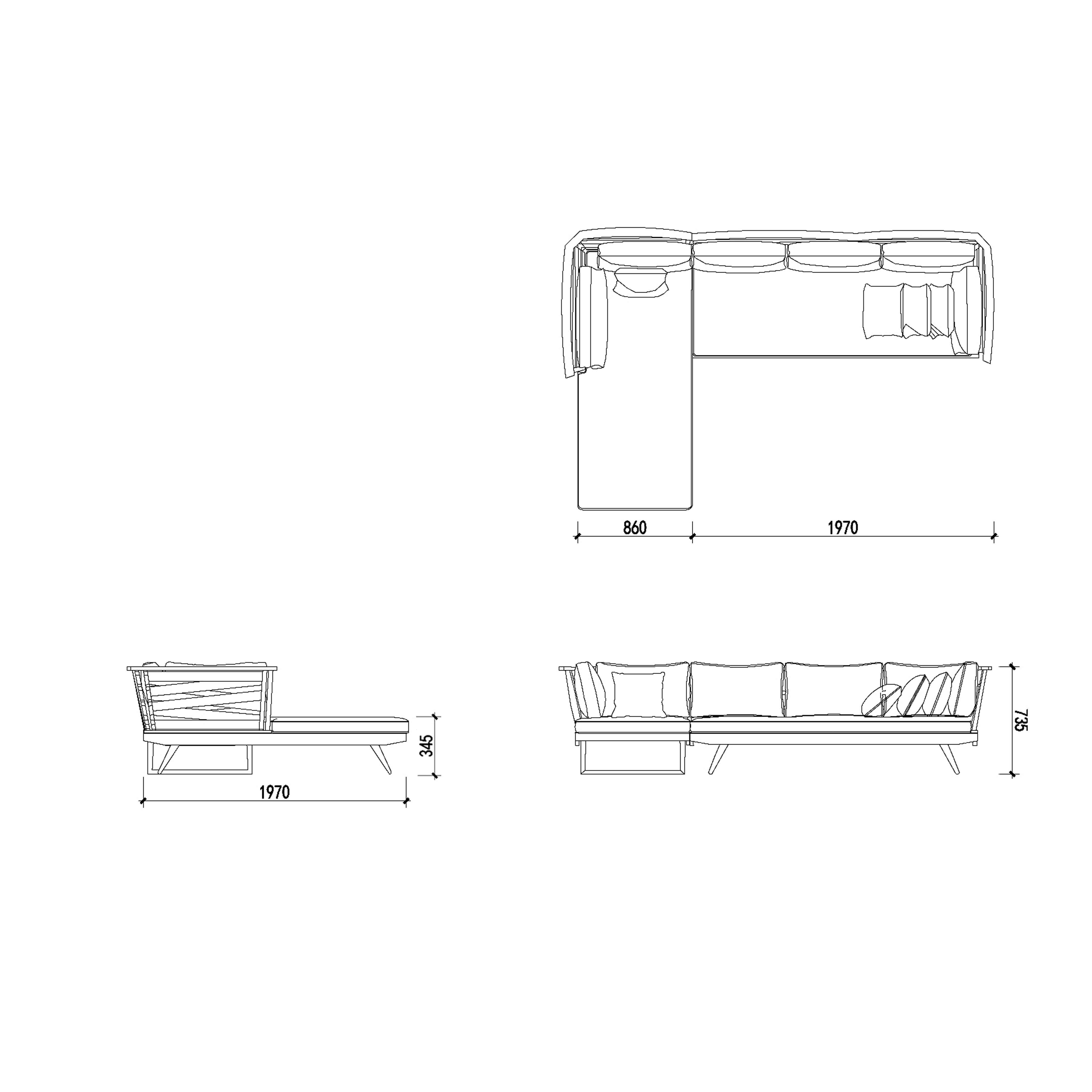 Cresida - Outdoor L-Shape Sofa