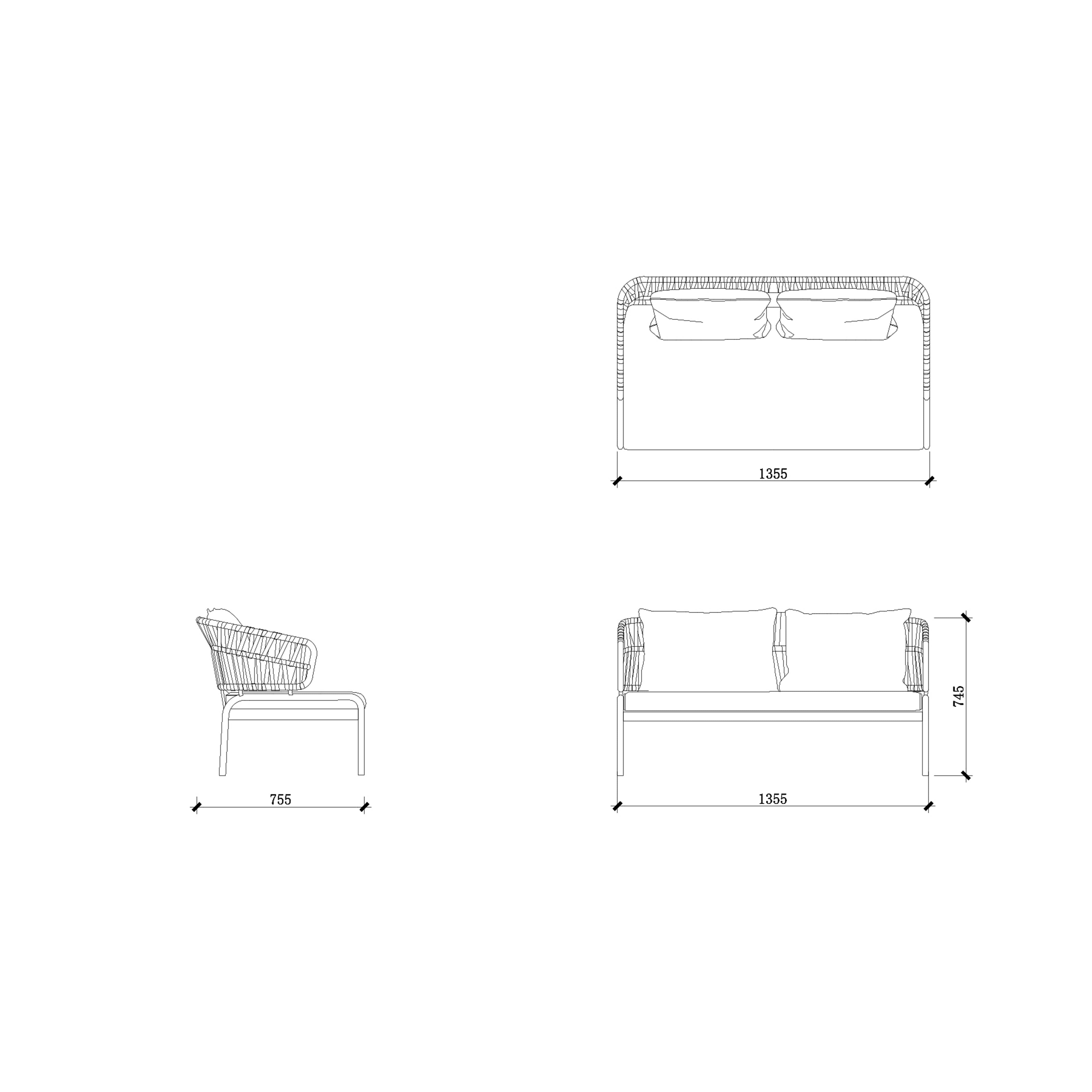 Lunare - Outdoor 2/3 Seater Sofa