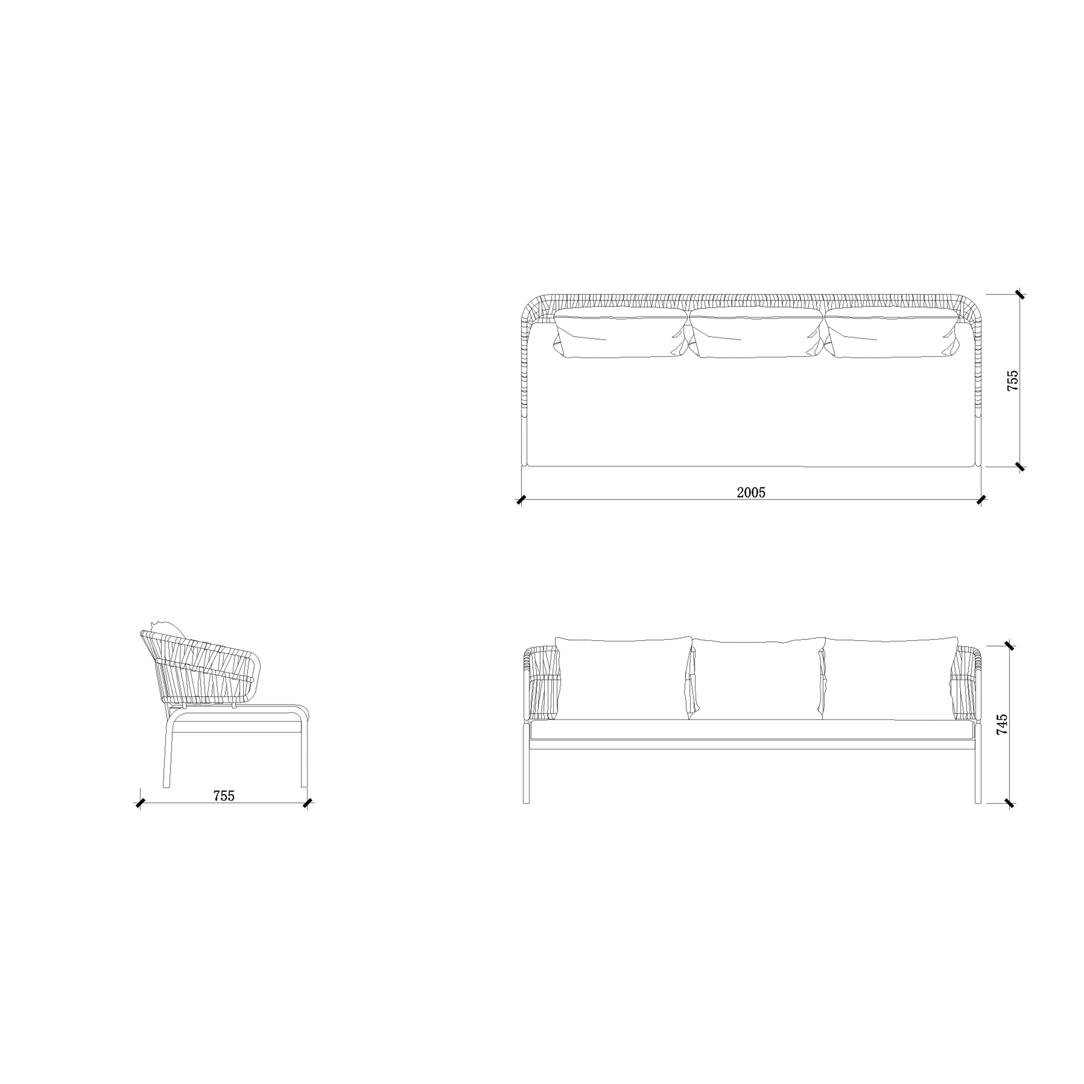 Lunare - Outdoor 2/3 Seater Sofa