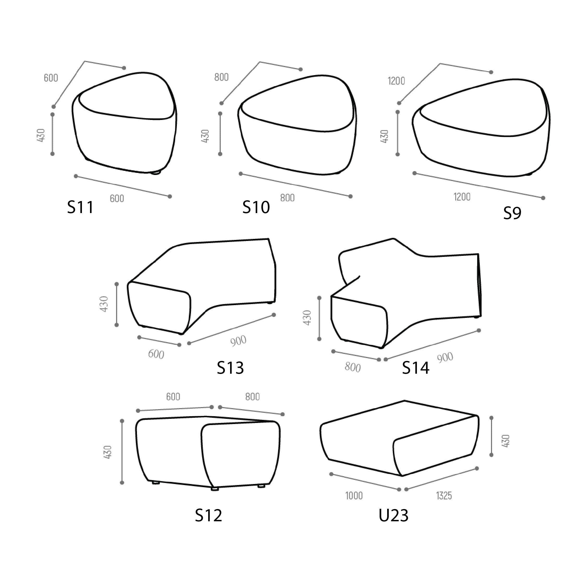 Gene - Poufs/Benches (Powerpoint option)