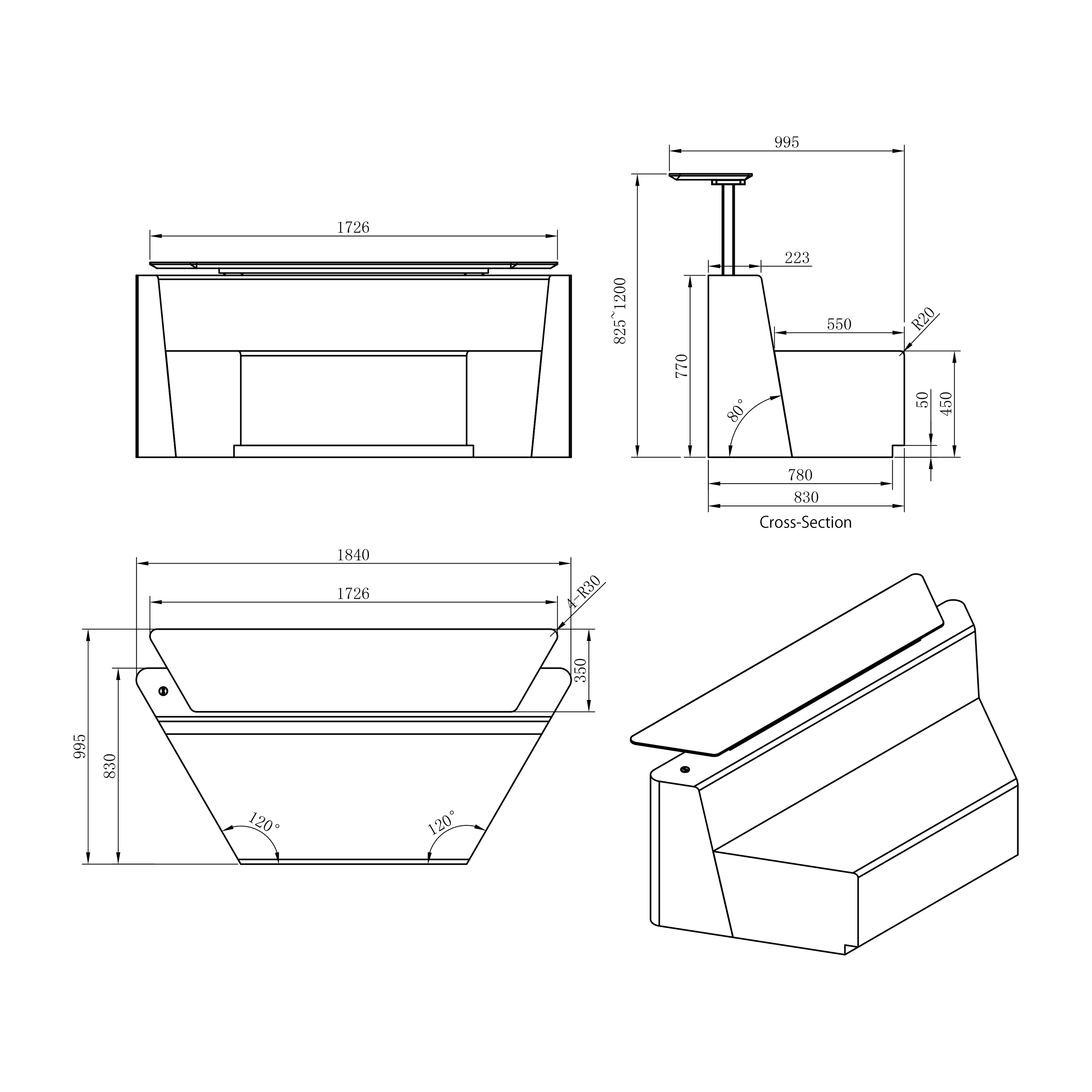 Hexalift Modular Sofa - Adjustable table