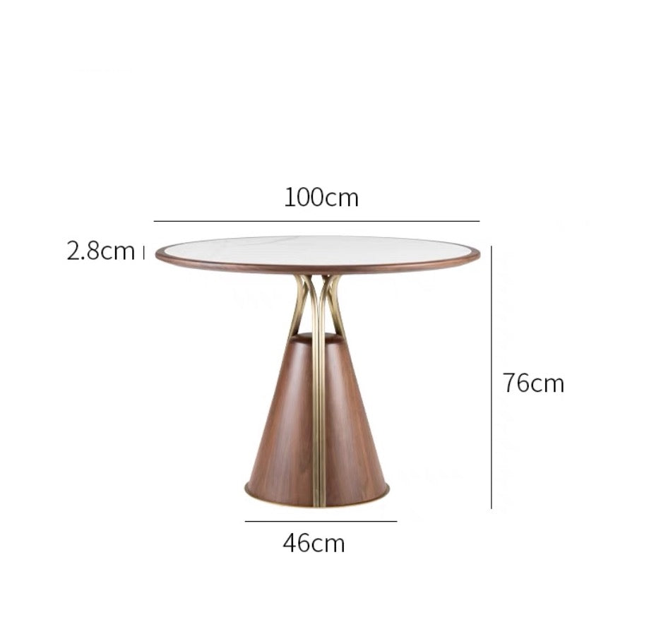 Clover Table (Sintered Stone and wood tabletop)