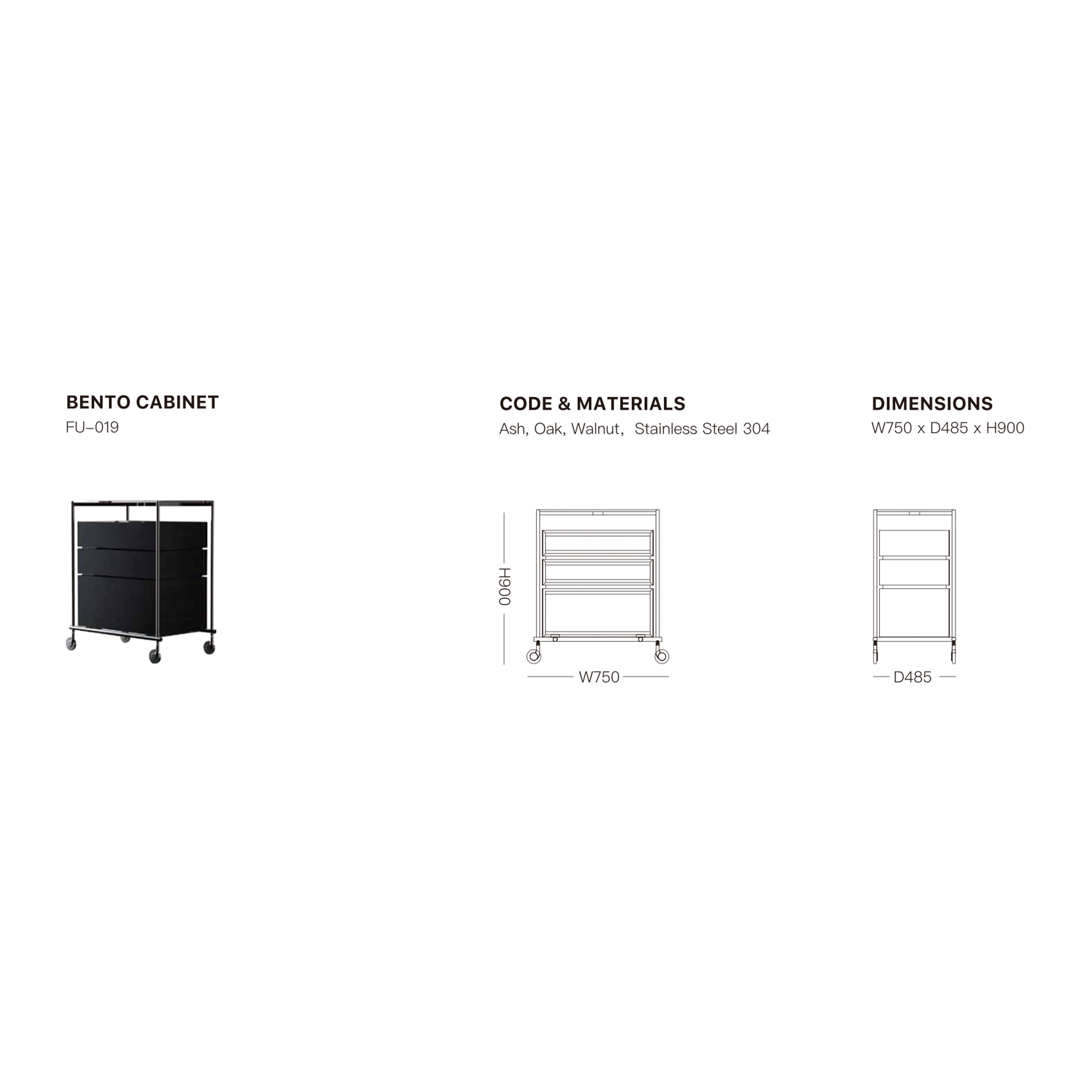 Fusion - Cabinet with castors