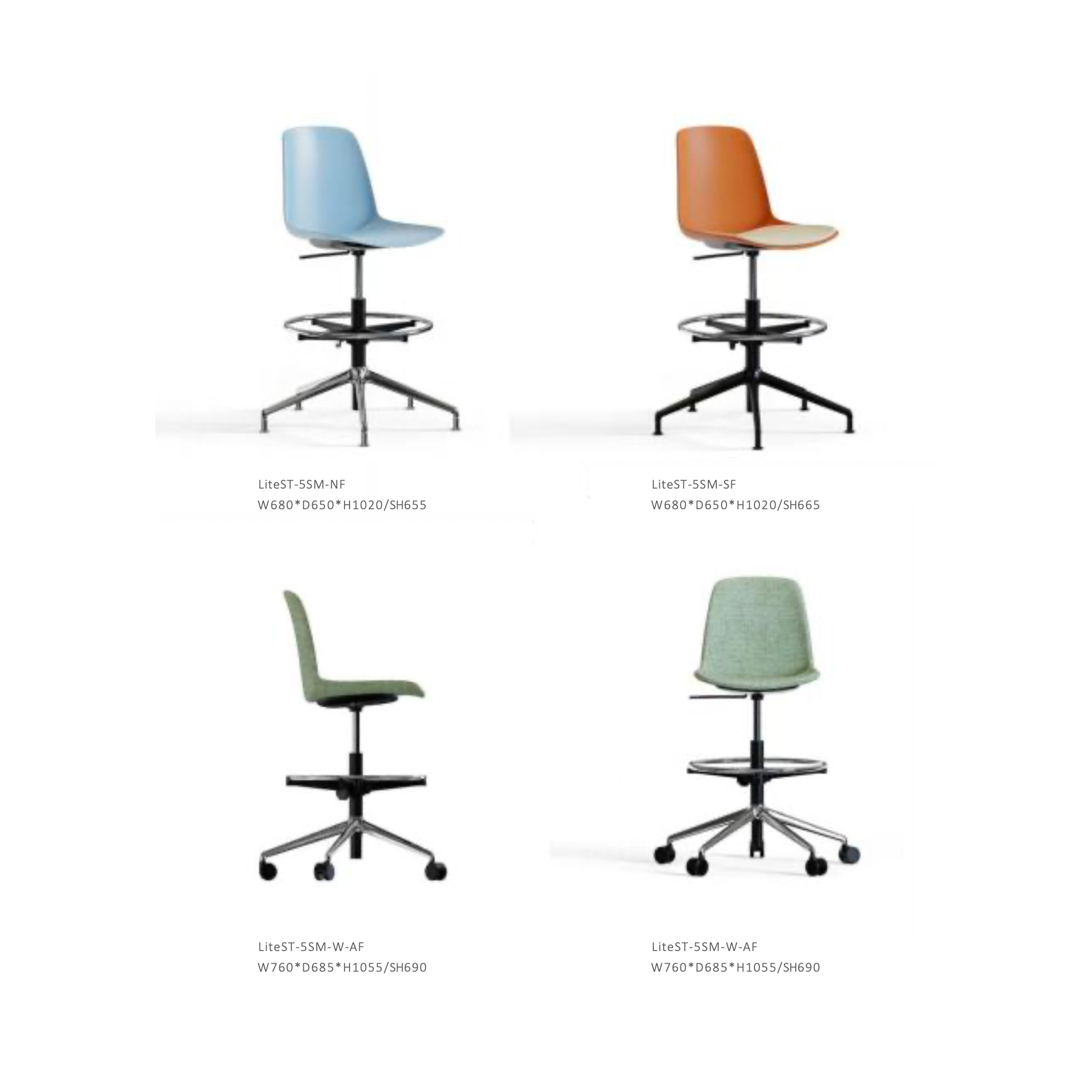 Lite - Office Bar Chair (with Round Footrest)