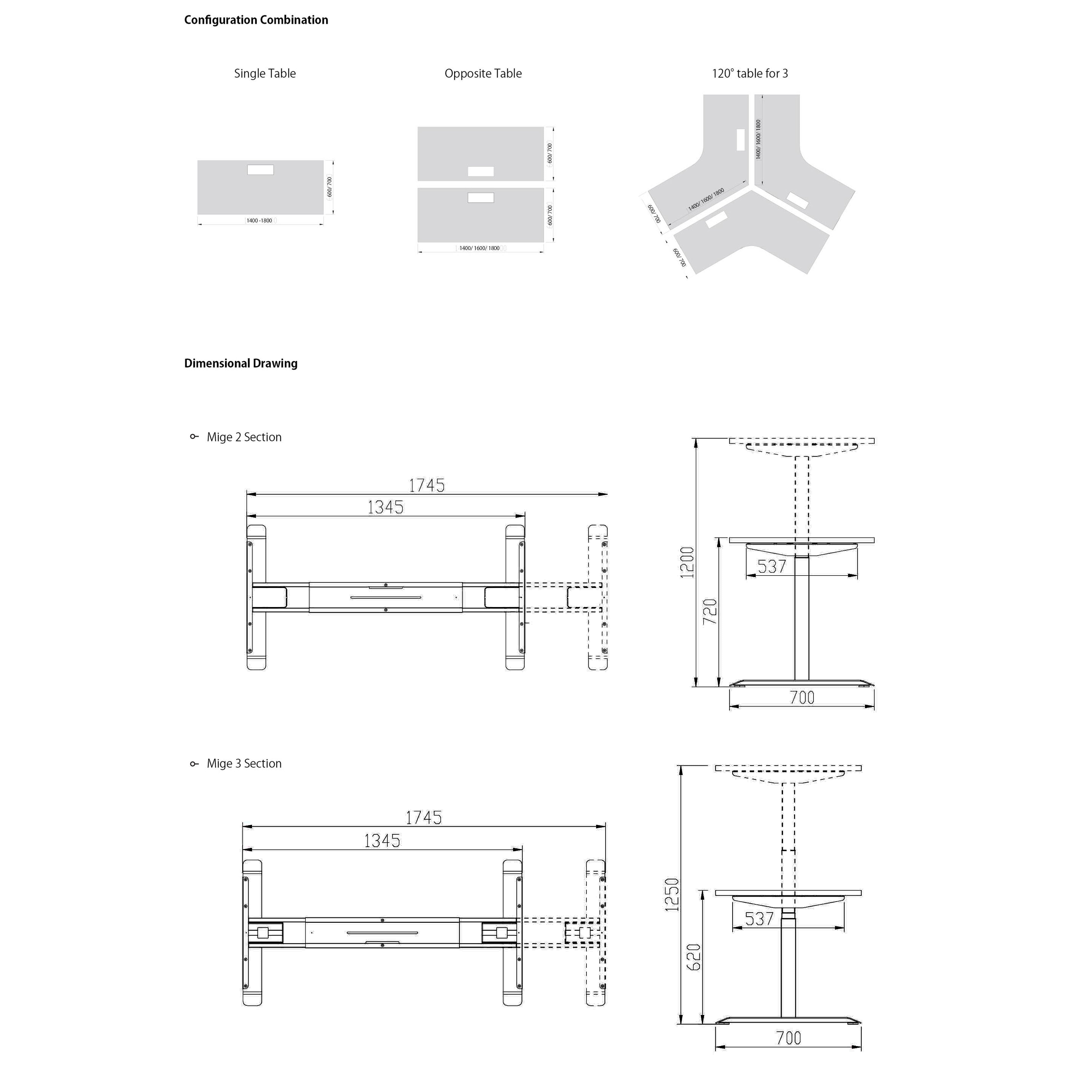 MIGE - Height Adjustable Table