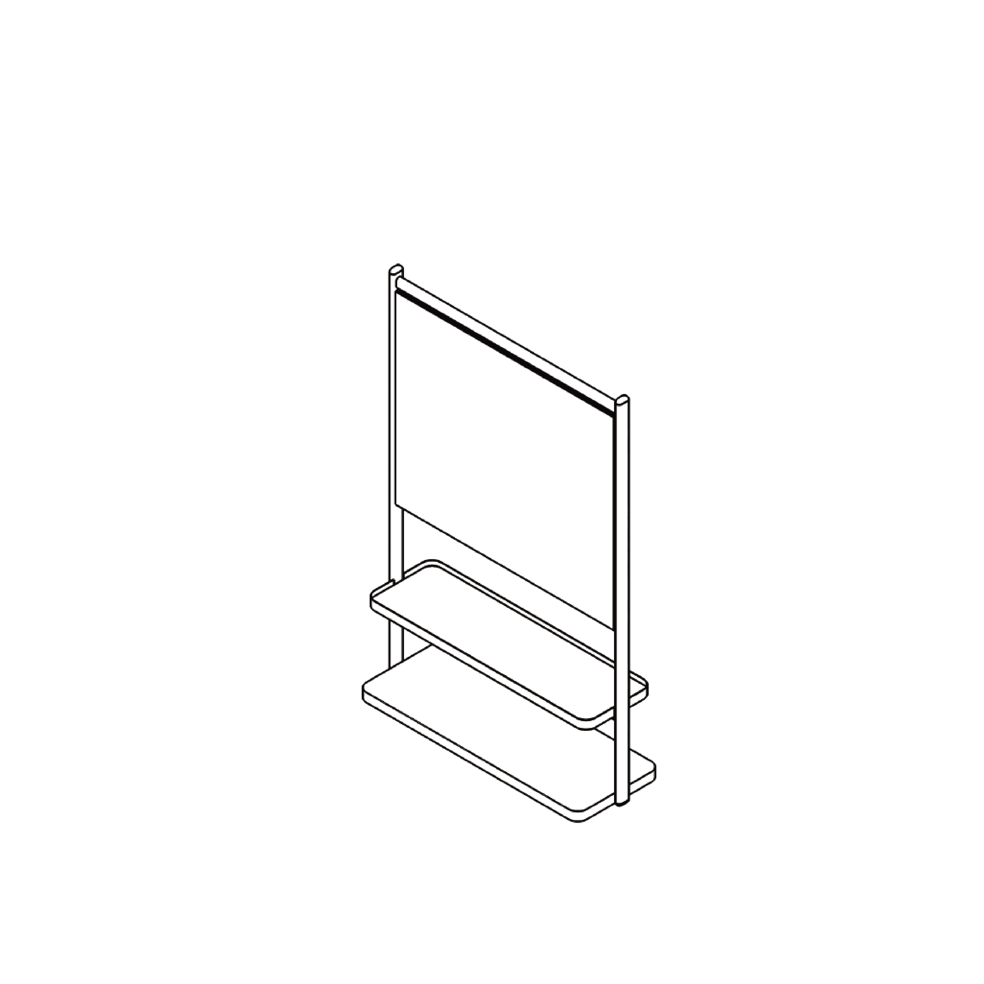 RAVO - White Board/TV Stand with Castors
