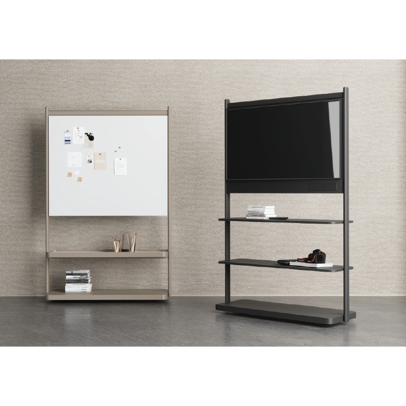 RAVO - White Board/TV Stand with Castors