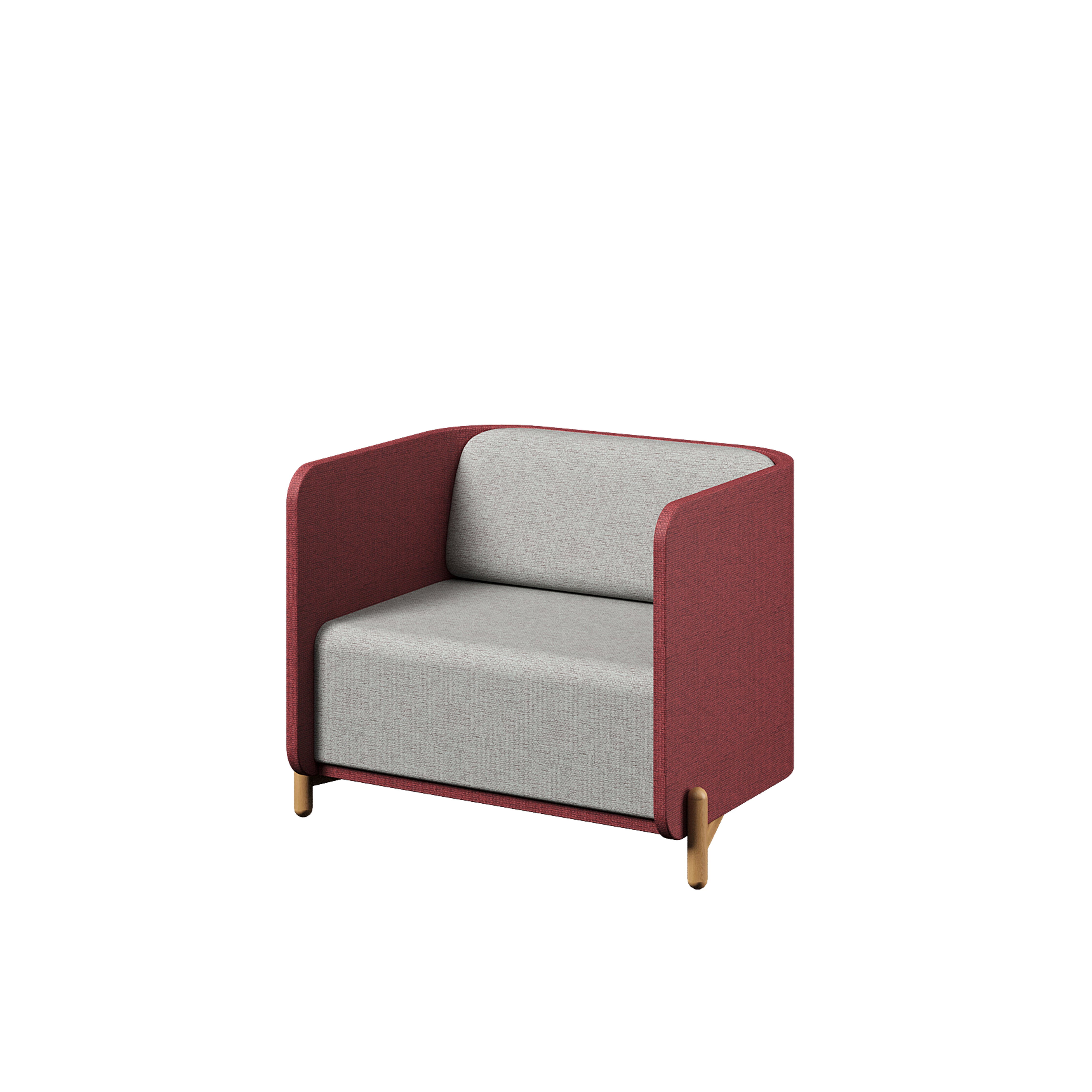 Side view of U-Box 1 Seater showcasing its highback acoustic design, ideal for enhancing privacy in coworking areas and lounges.