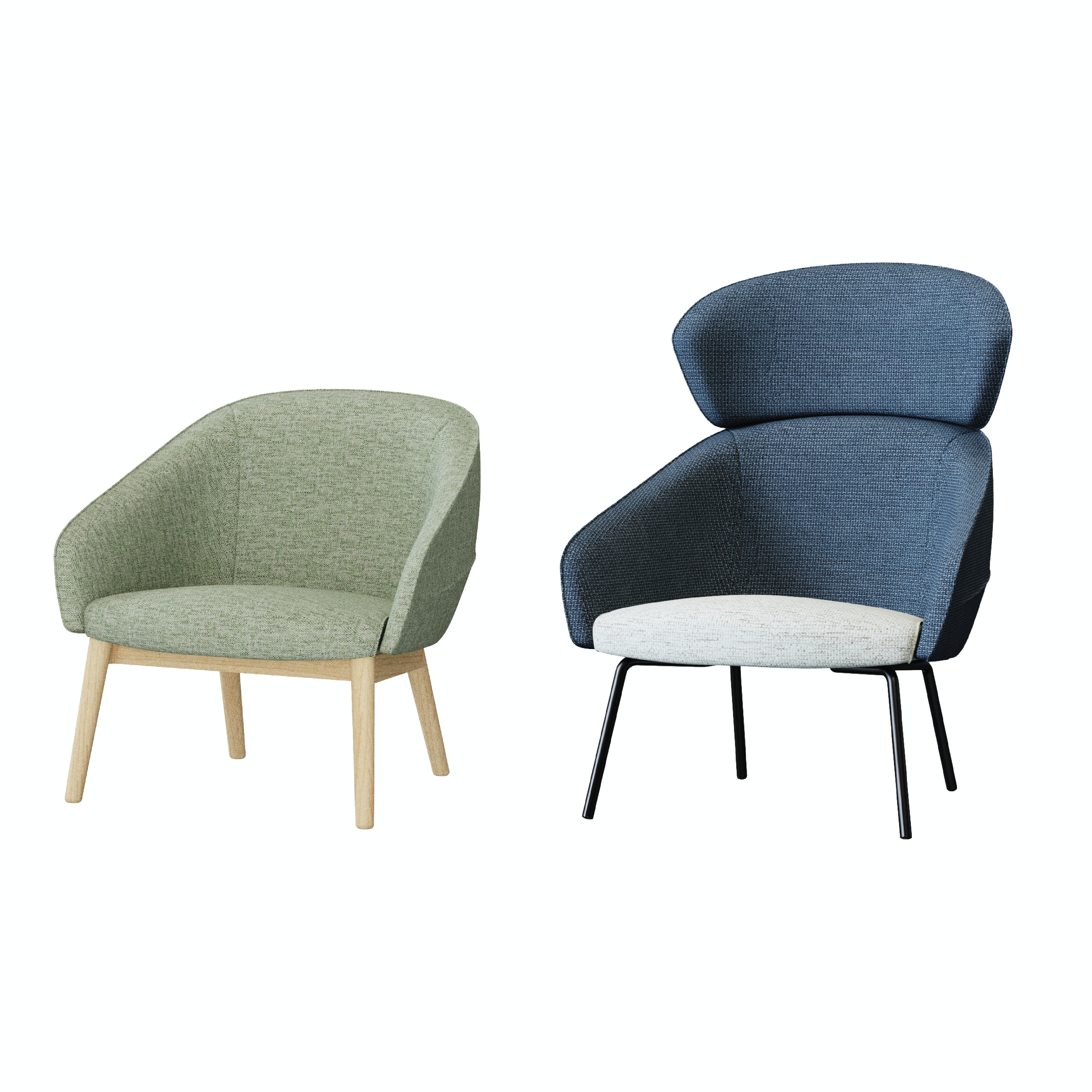 Leaf - Lounge Chair I (Wooden/Metal Leg)