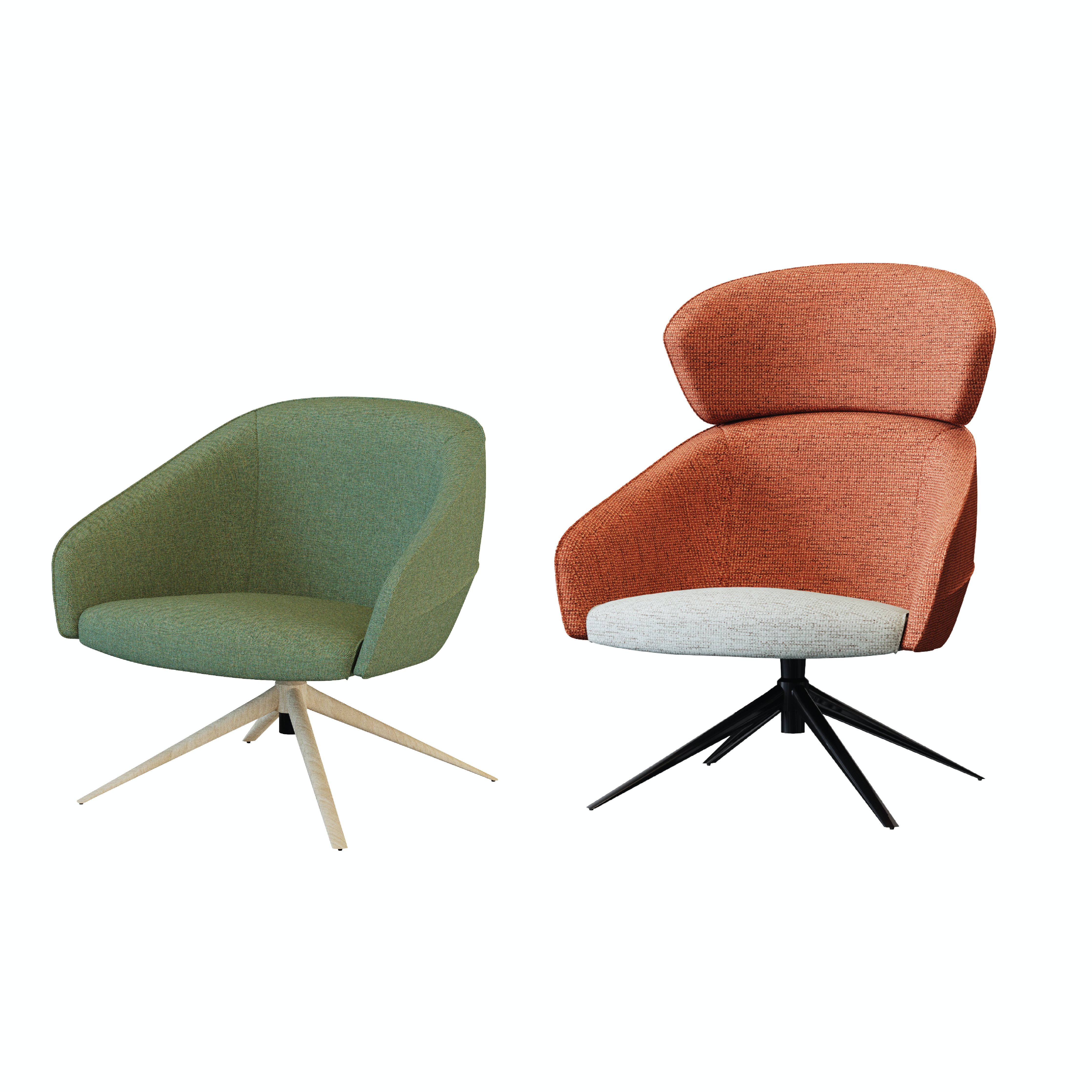 Leaf - Lounge Chair IV (Wooden/Metal Pyramid Leg)