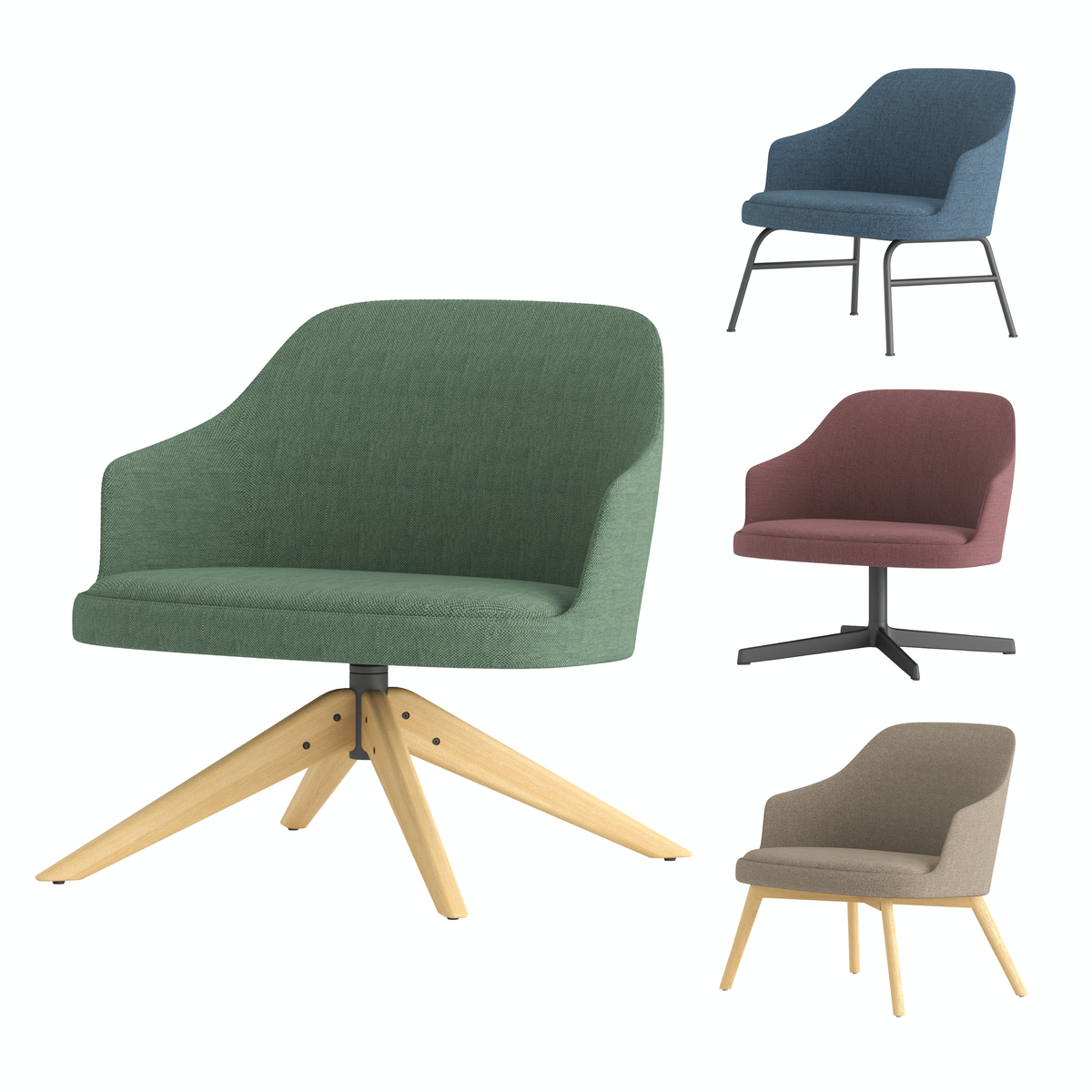 Dolphin - Lounge Chair with Armrest