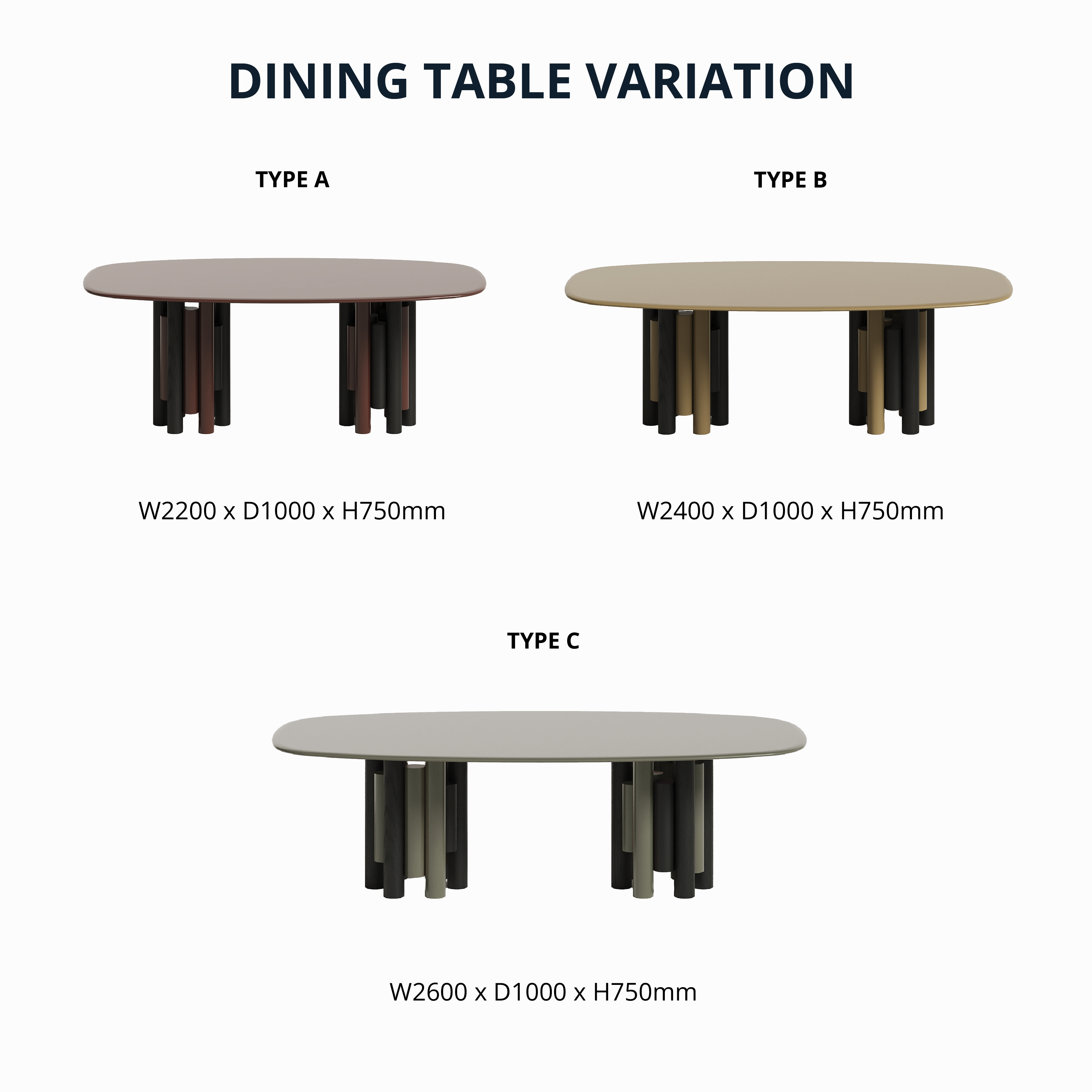 Pillar Bliss - Oval Dining Table
