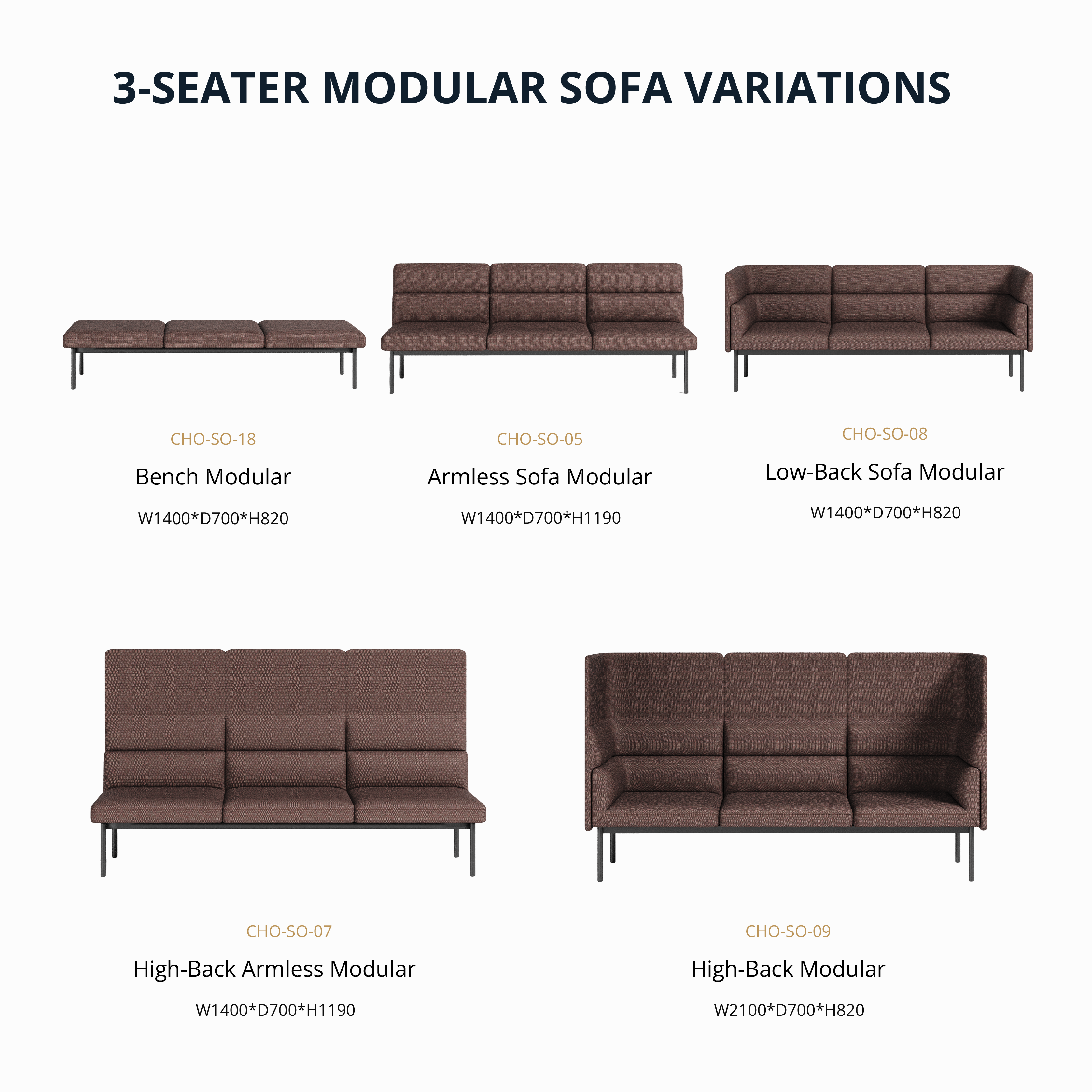Chocolate  - Modular Bench/Sofa
