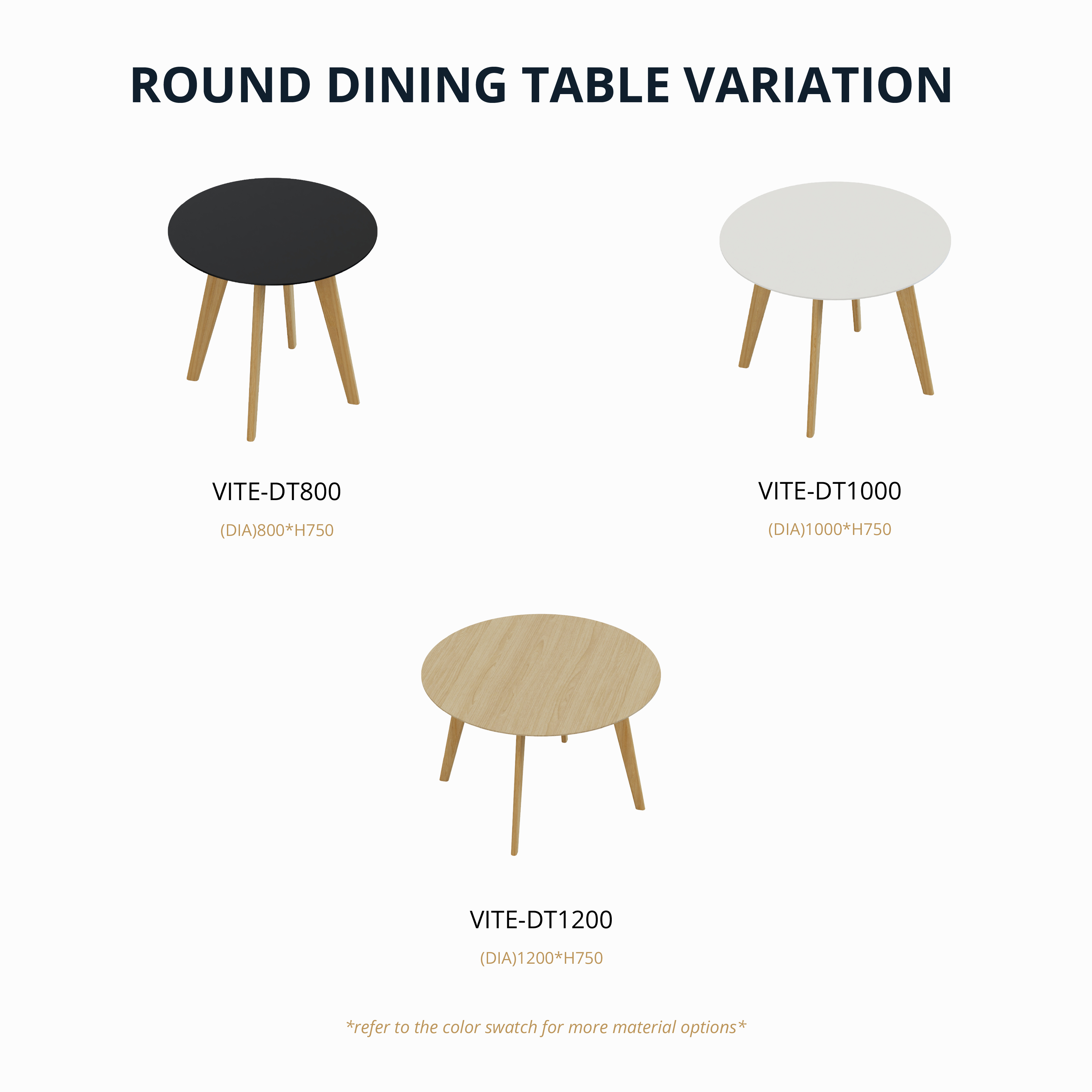 Vite - Round Dining Table (Dia800-1200mm)