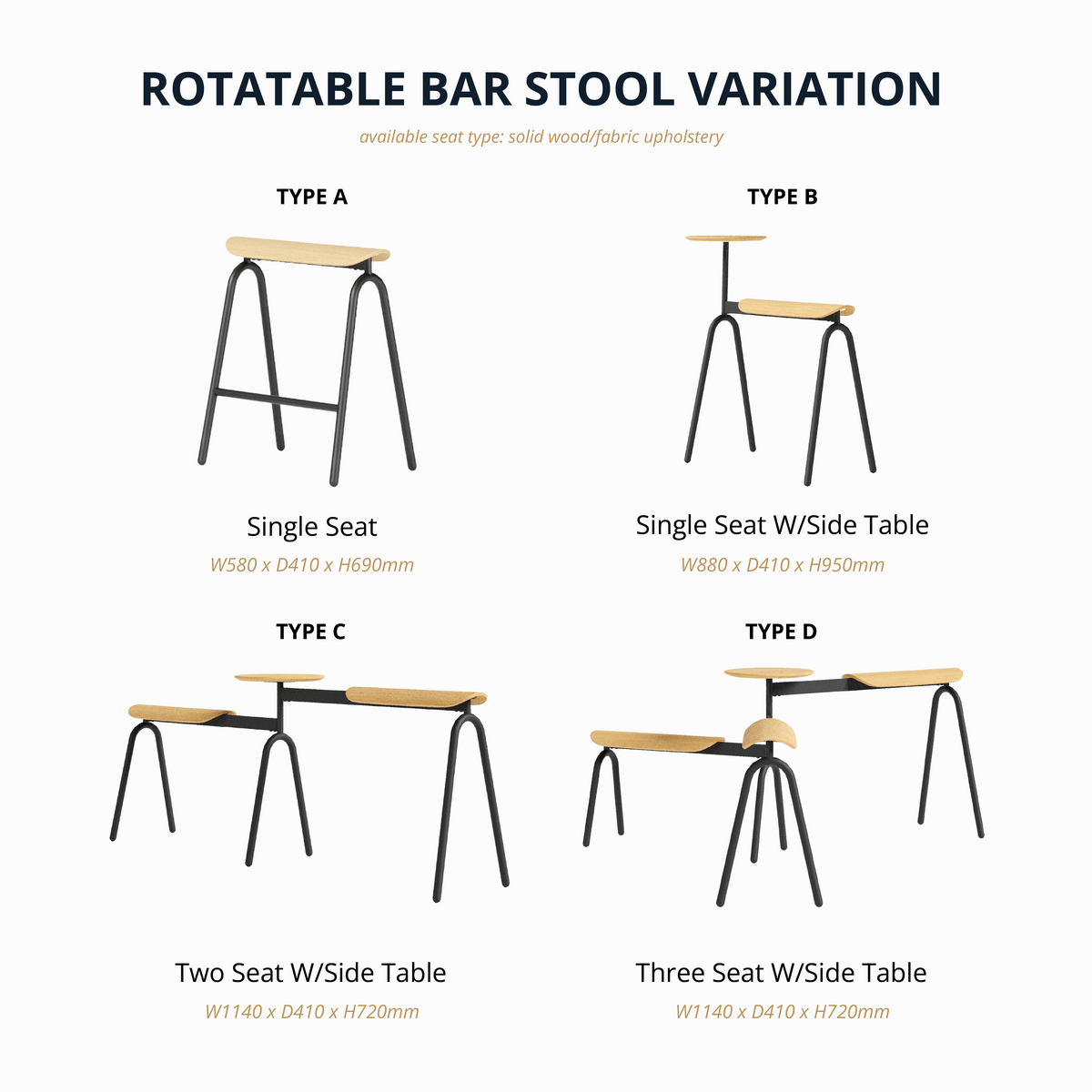 Chocolate - Bar Stool (Rotatable)