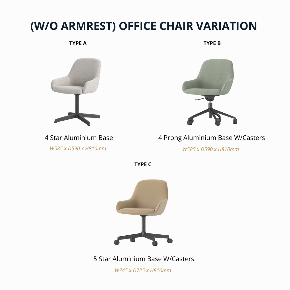 Crease - Office Chair (W/O Armrest)