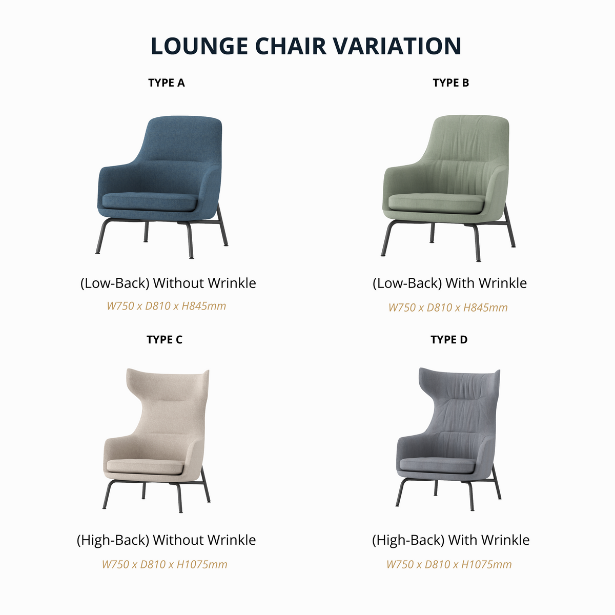 Cetacean - Lounge Chair I (Metal Base)