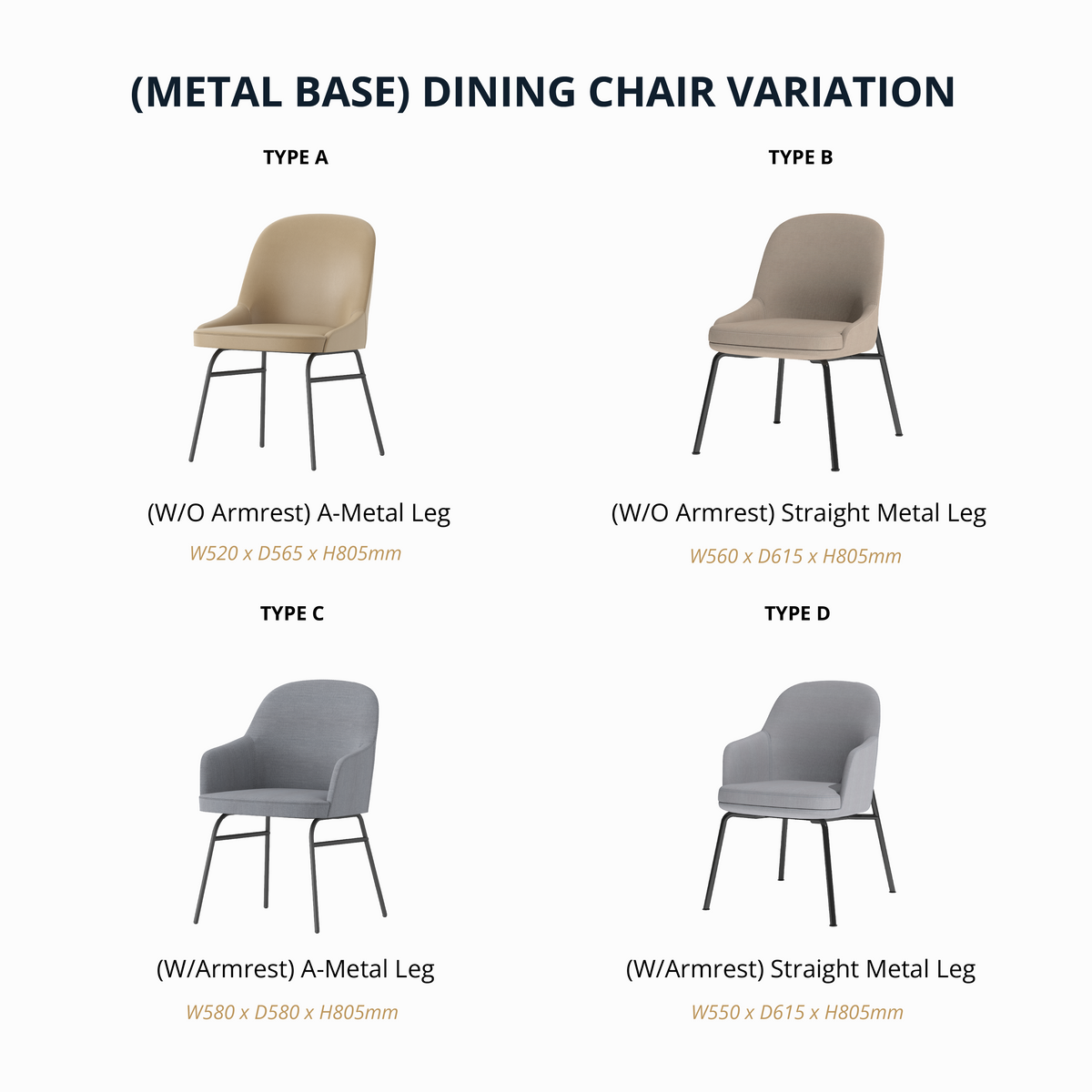 Cetacean - Dining Chair (Metal Base)