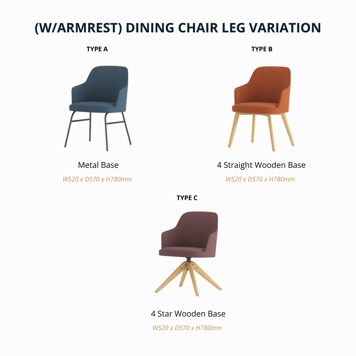 Dolphin - Dining Chair with Armrest