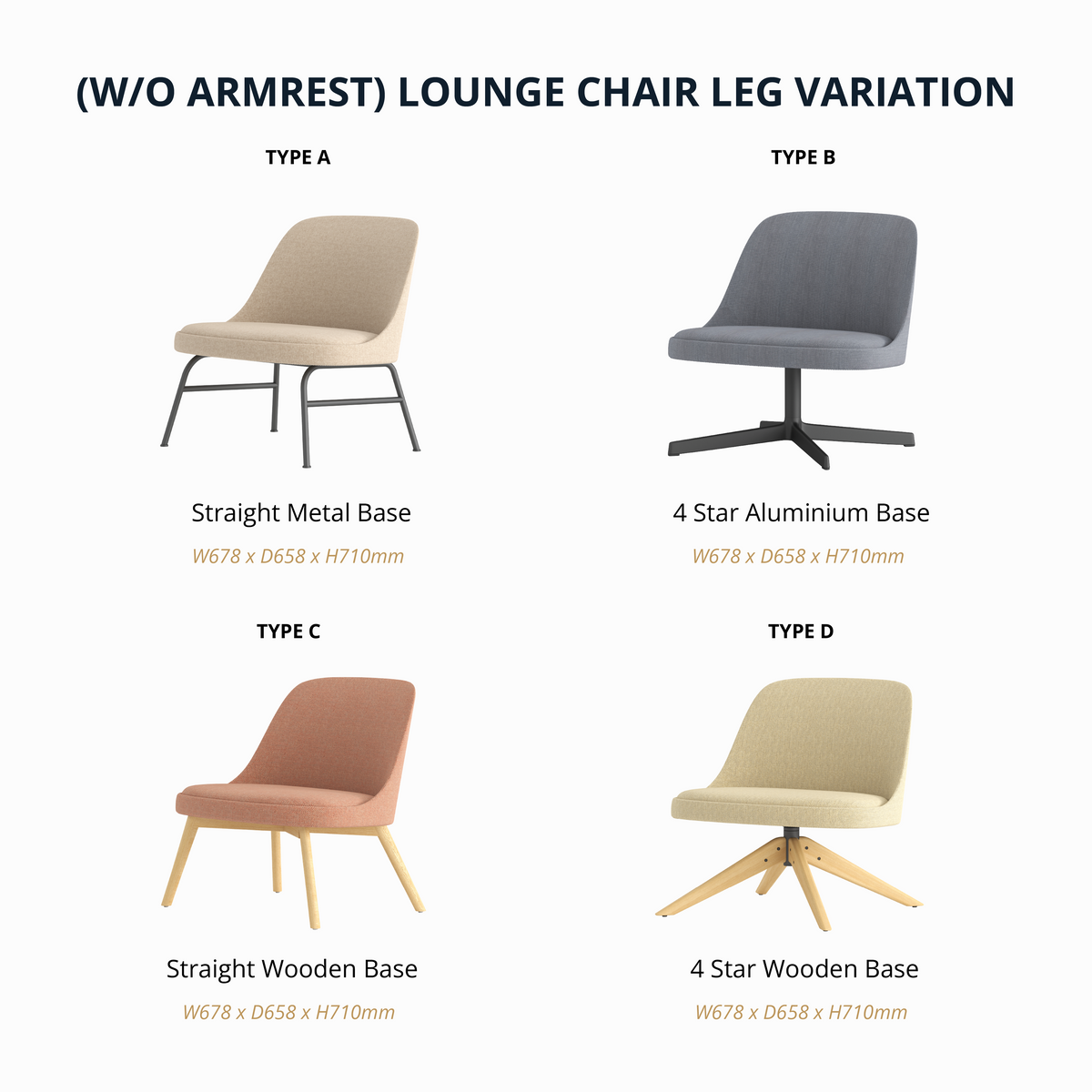 Dolphin - Lounge Chair w/o Armrest