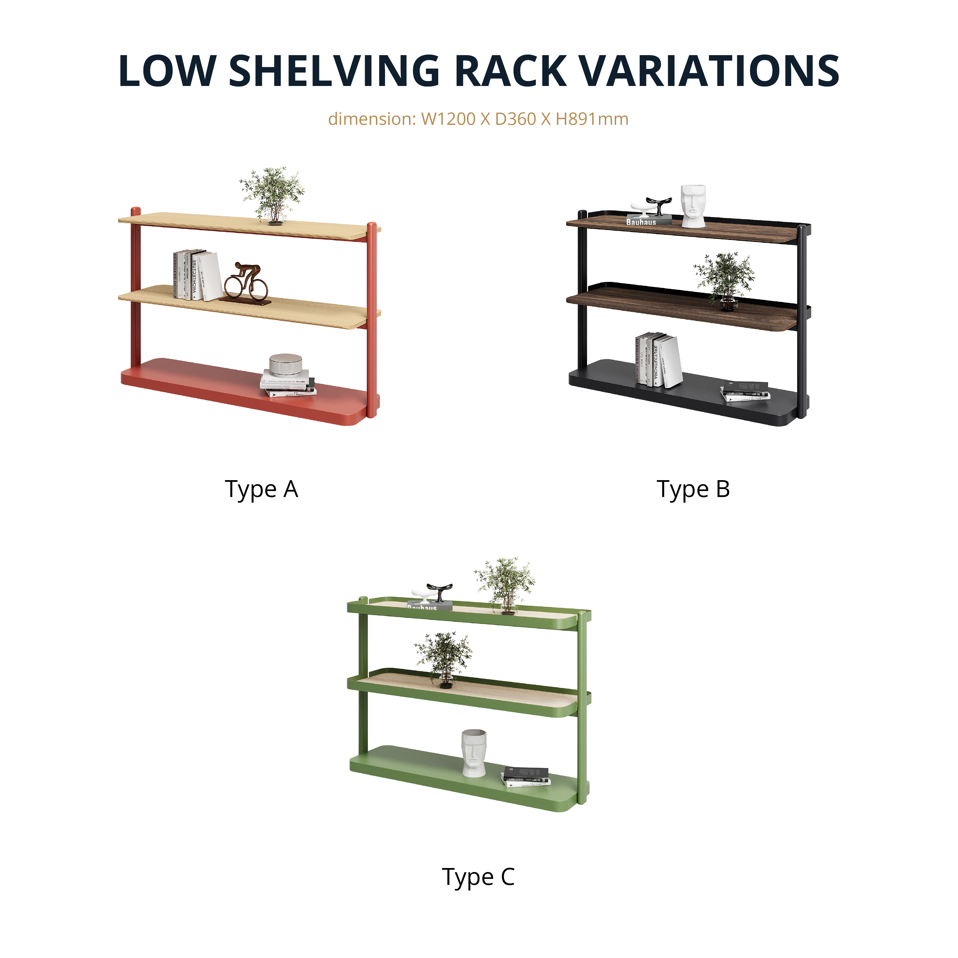 RAVO - Low Shelving Rack with Castors