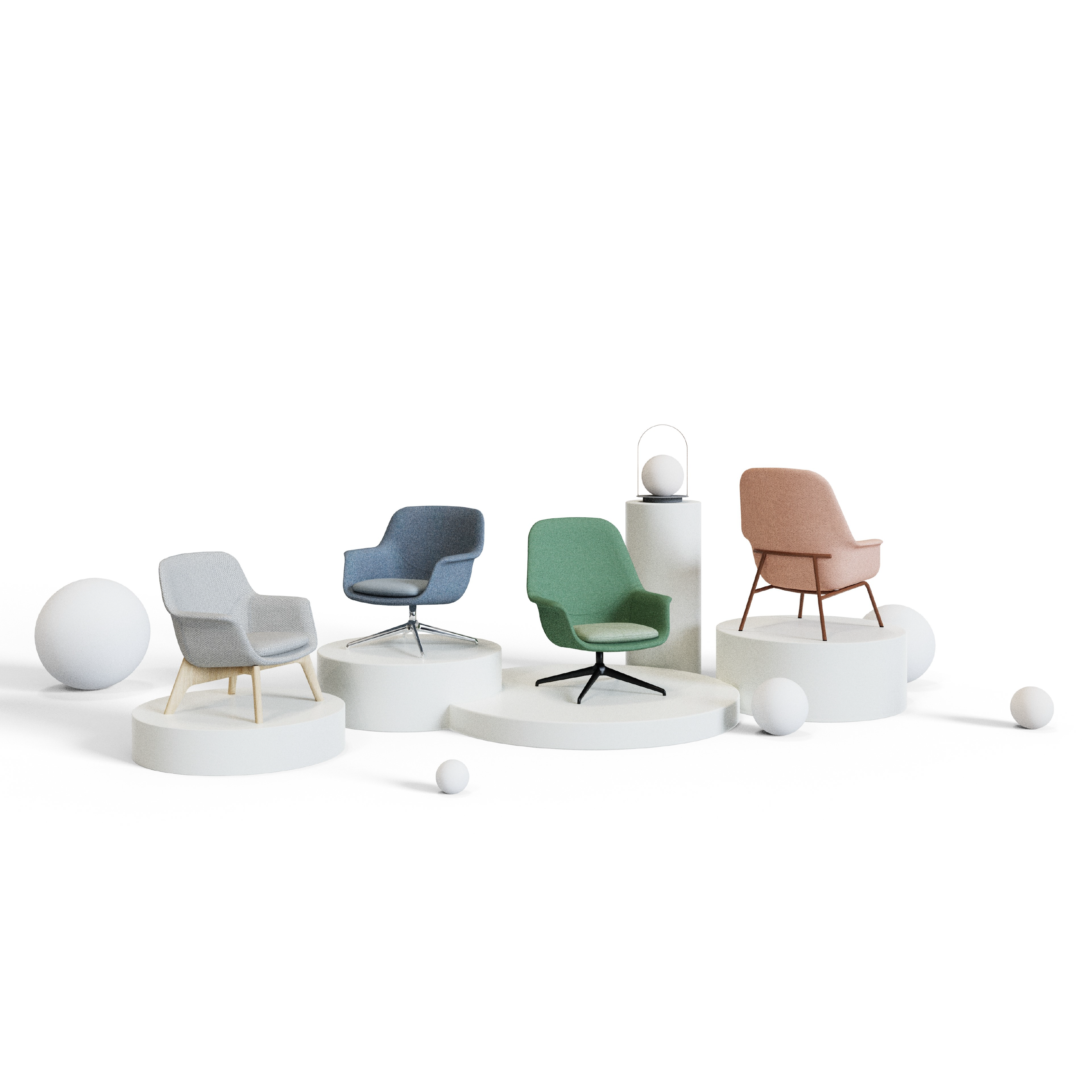 Pi-π - Lounge Chair I (Swivel Leg)