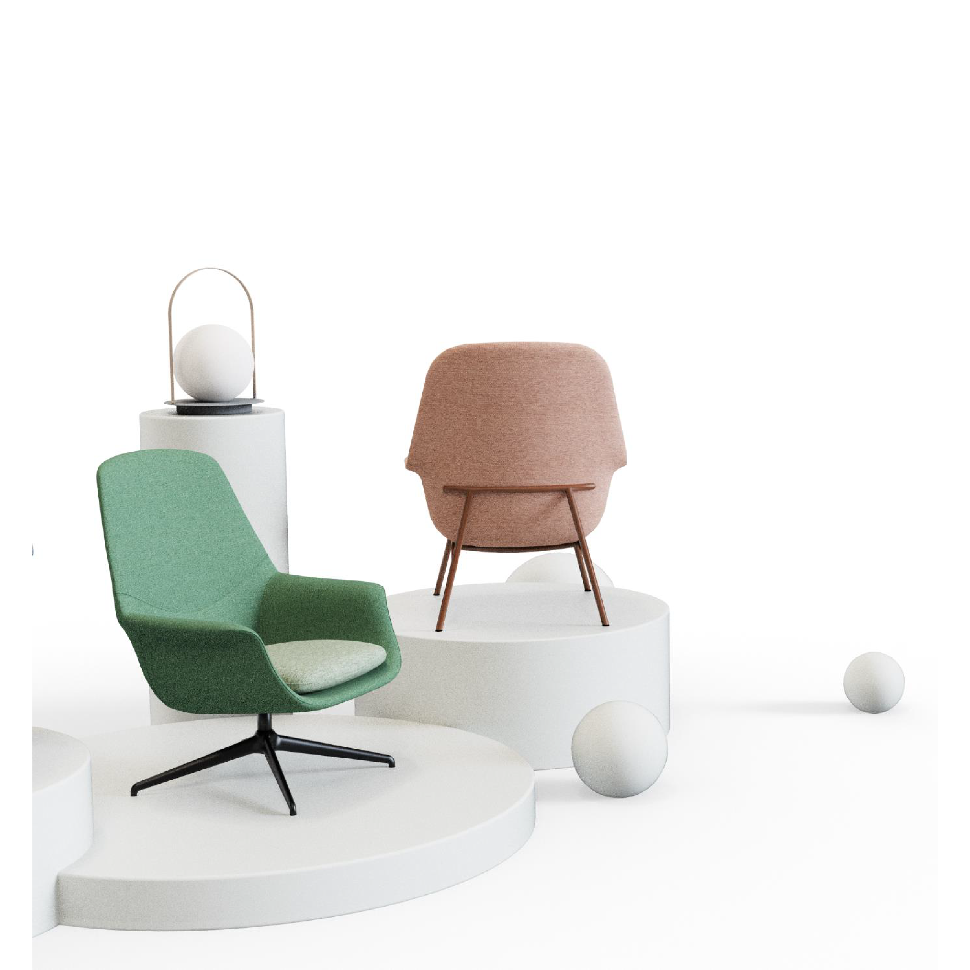 Pi-π - Lounge Chair I (Swivel Leg)