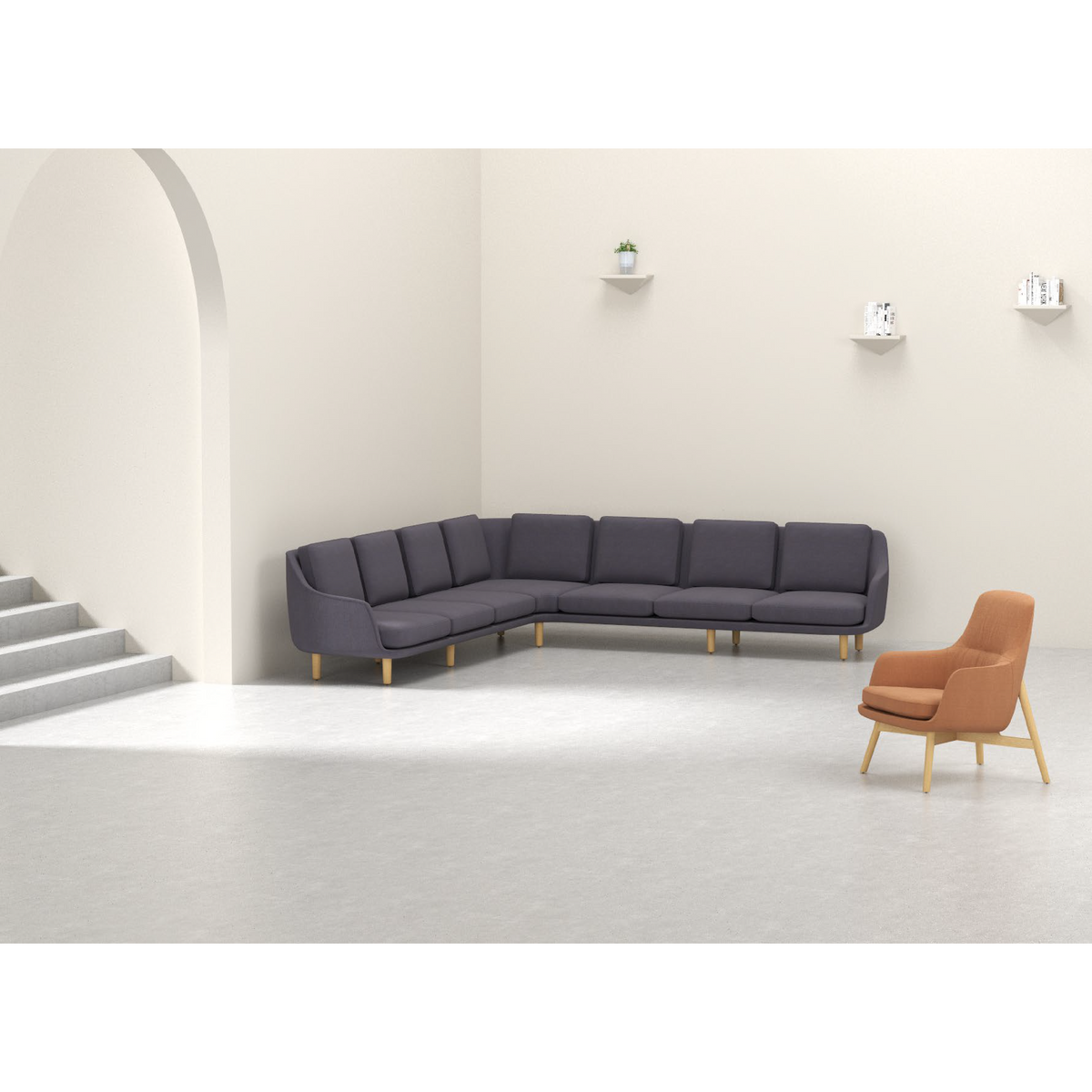 Cetacean - Lounge Chair III (Wooden Base)